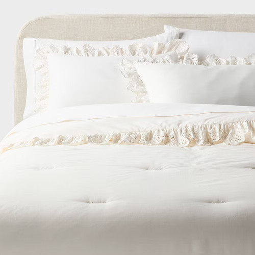 Twin eyelet comforter - eyelet,